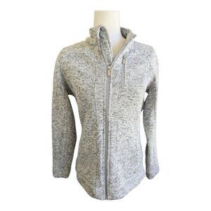 Calvin Klein Womens Full-Zip Heathered Knit Jacket‎ With Pockets